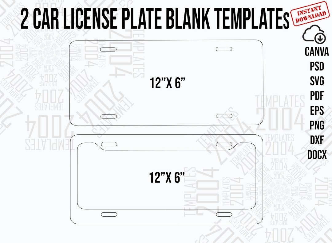 printable license plate template pdf