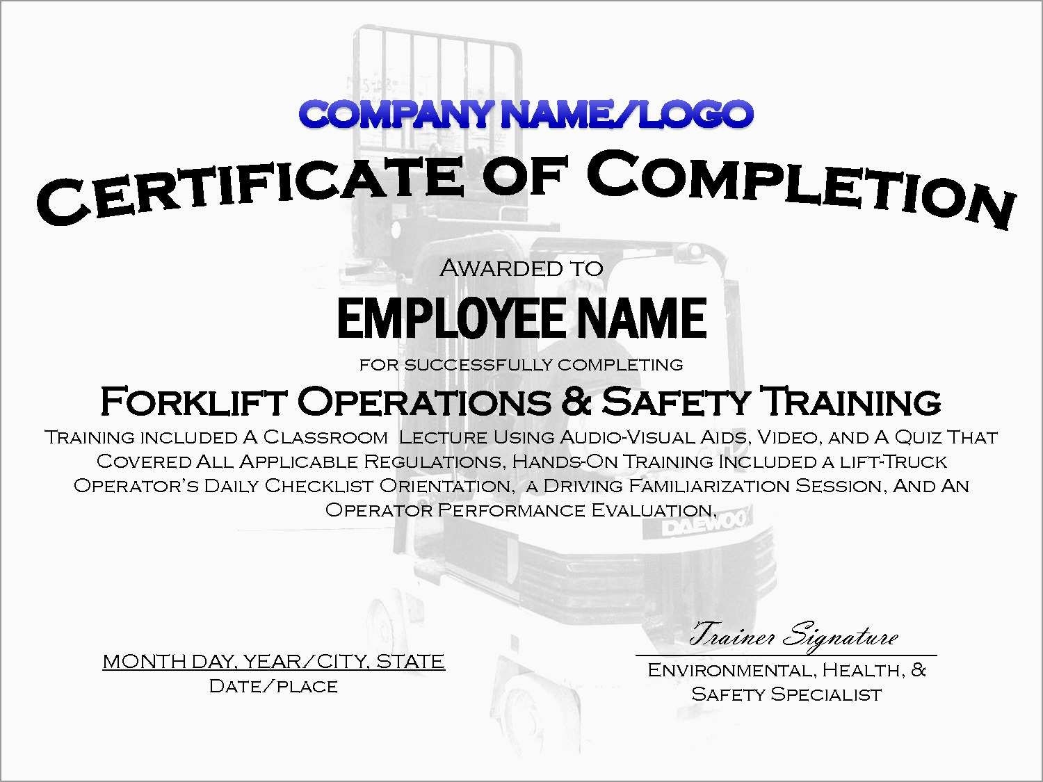 Card Template Word Forklift Certification Wallet Card Template Free Printable Word Searches Forklift Driver