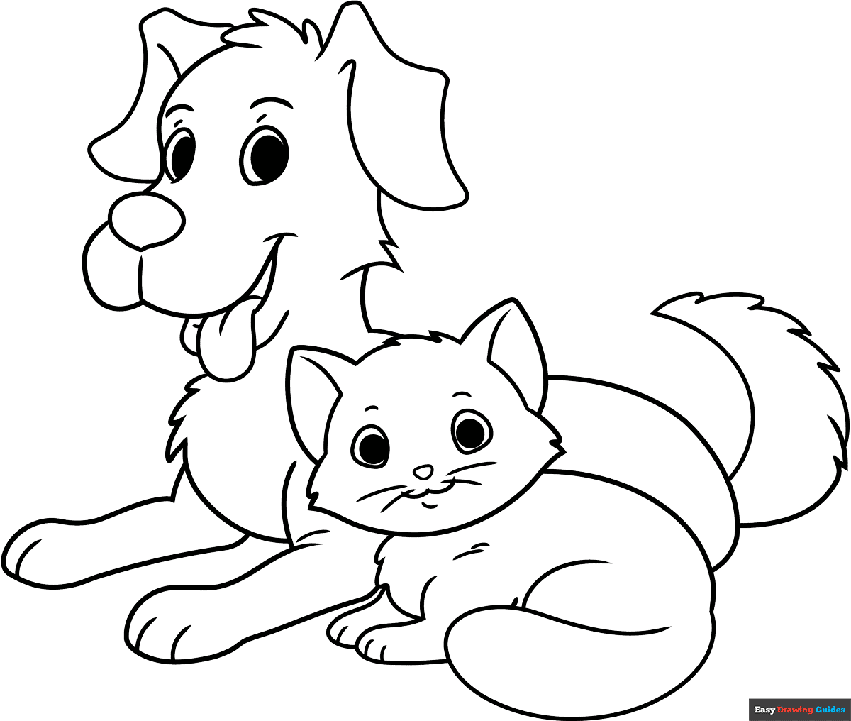 dog and cat coloring pages