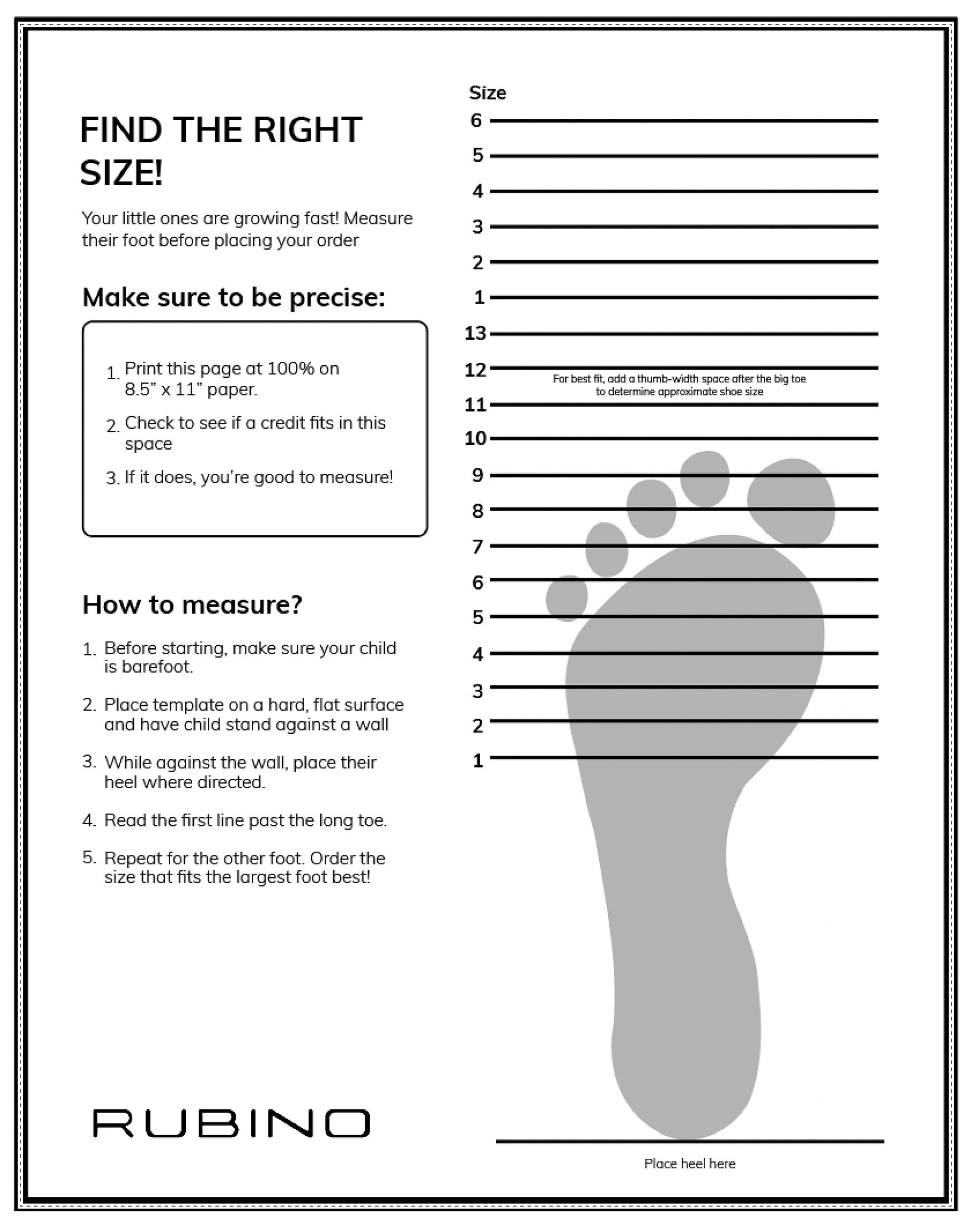 Chart Pdf Printable Shoe Measure Printable Shoe Sizing Chart Foot Sizing Chart Shoe Size Template