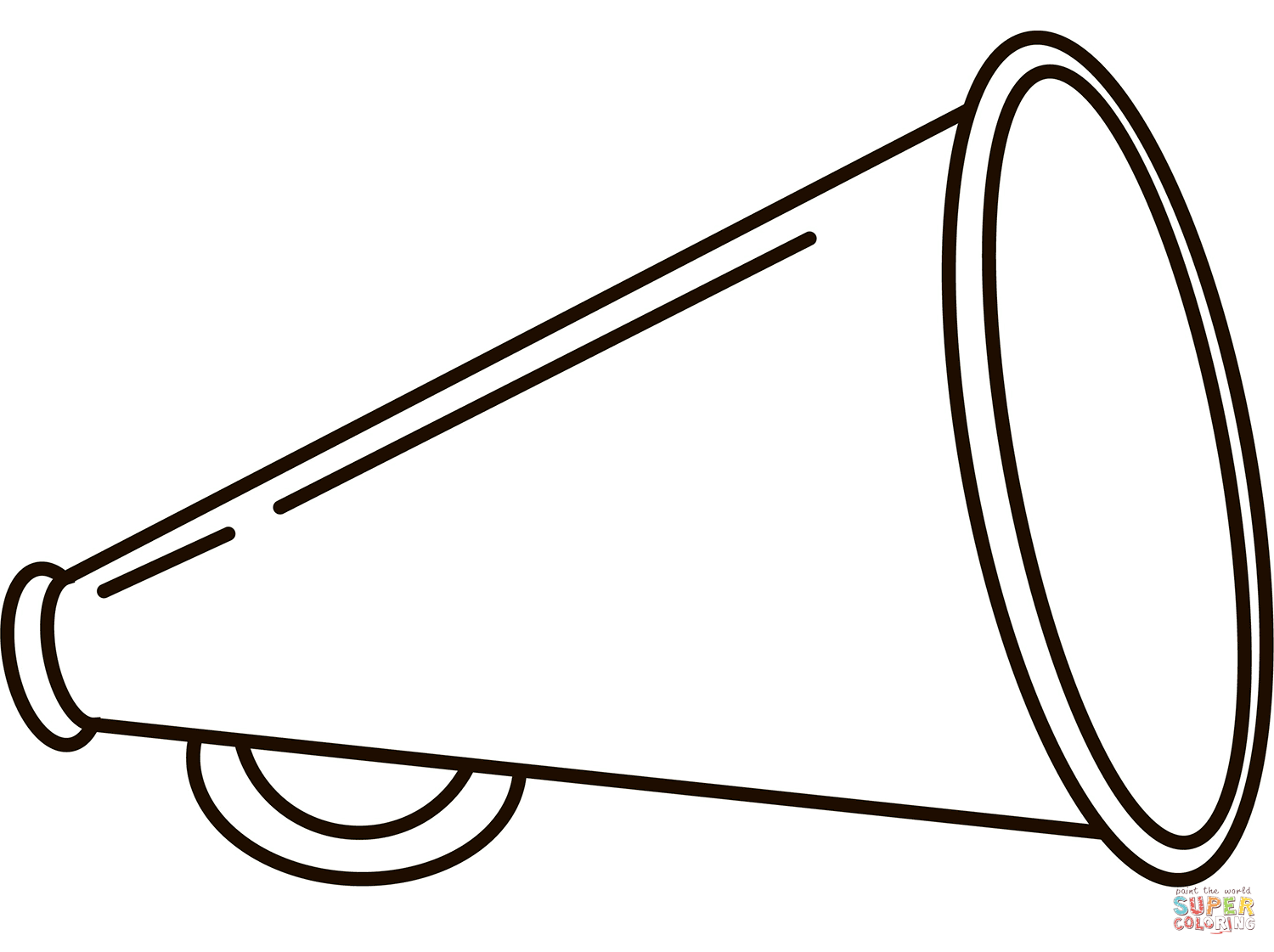 Cheerleading Megaphone Coloring Page Free Printable