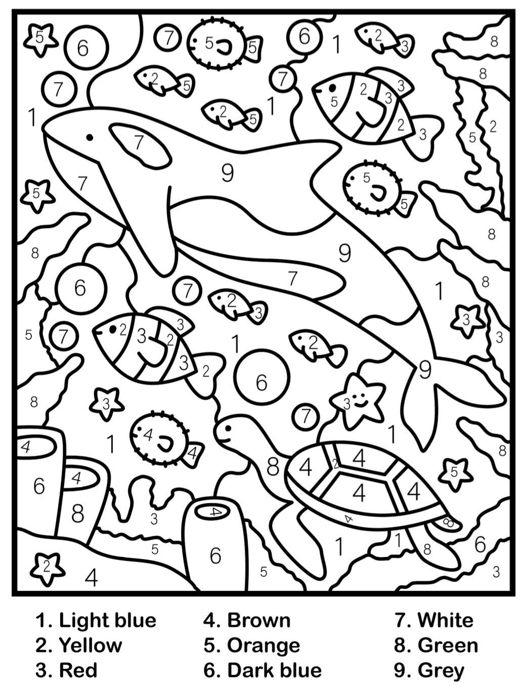 Children s Color By Number Printable PDF Printable Coloring Pages Instant Download Kids Coloring Pages Etsy