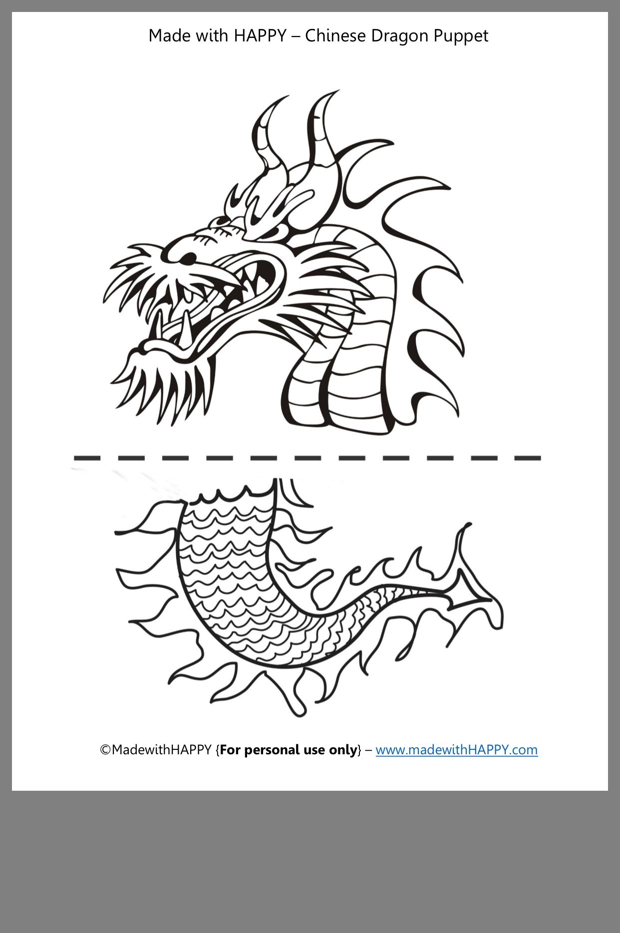 printable chinese dragon craft template