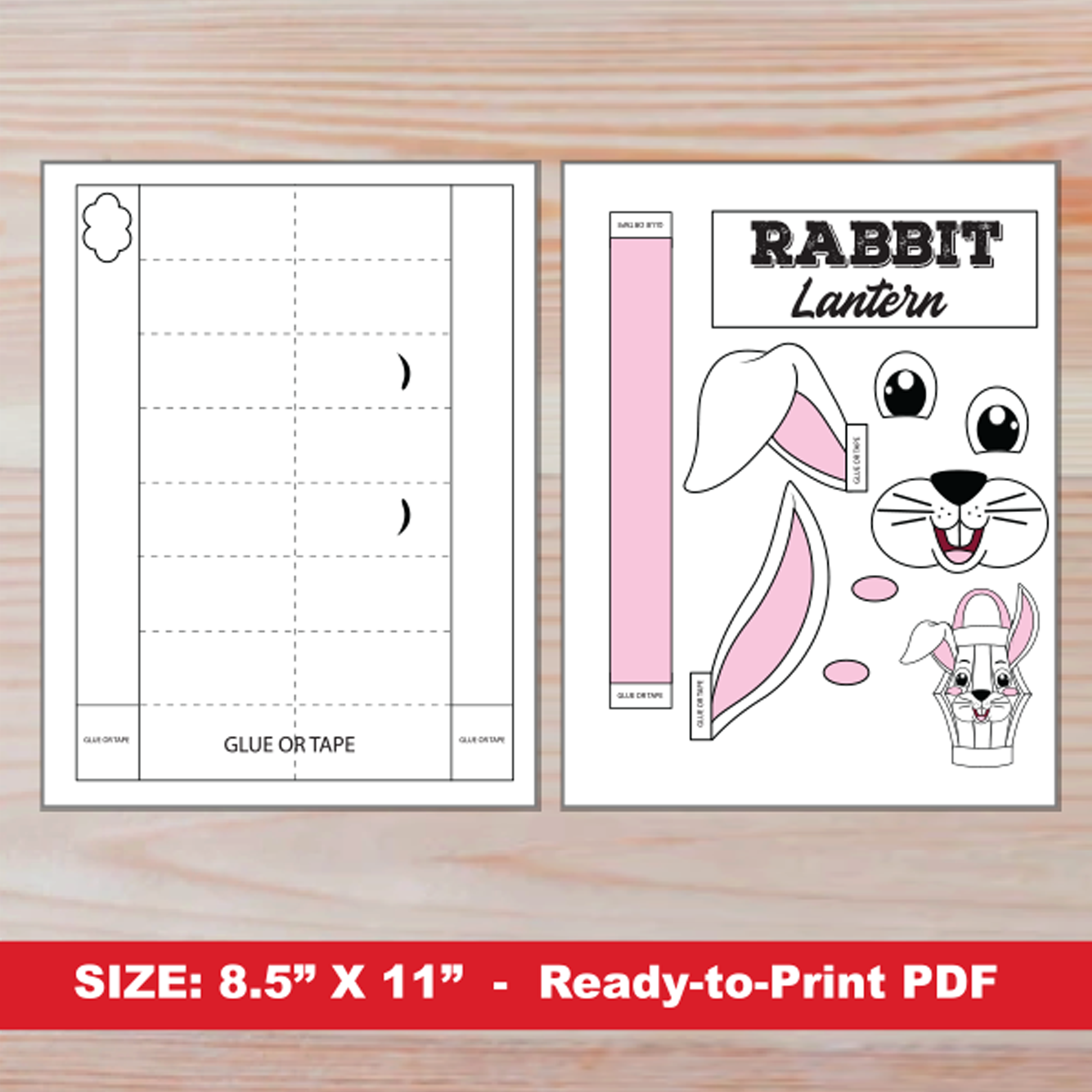 Chinese New Year Craft Year Of The Rabbit Paper Lantern PRINTABLE Lunar New Year Activity DIY Lantern Template Classful