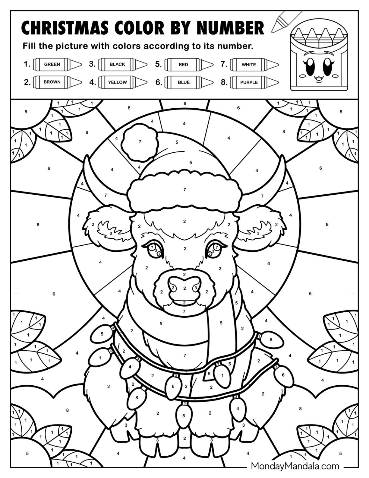 printable color by number pages