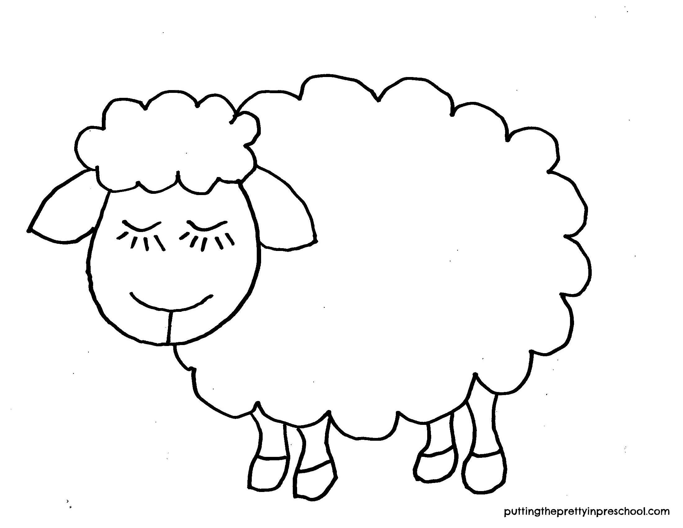 sheep template printable free