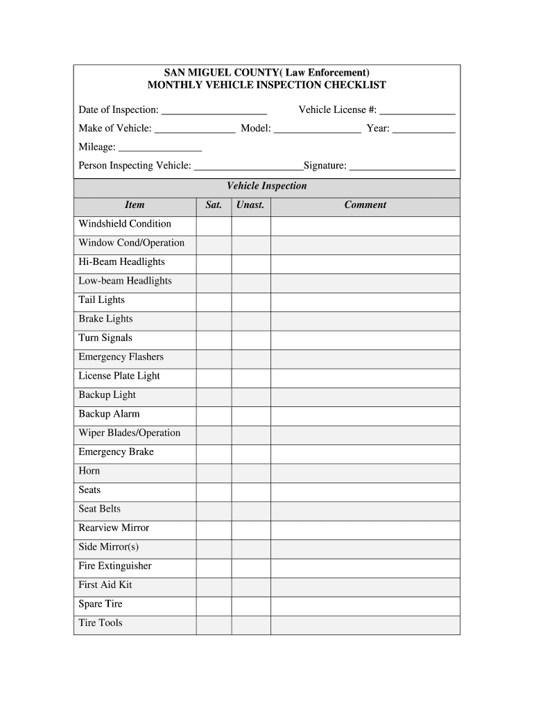 free printable dot inspection forms pdf