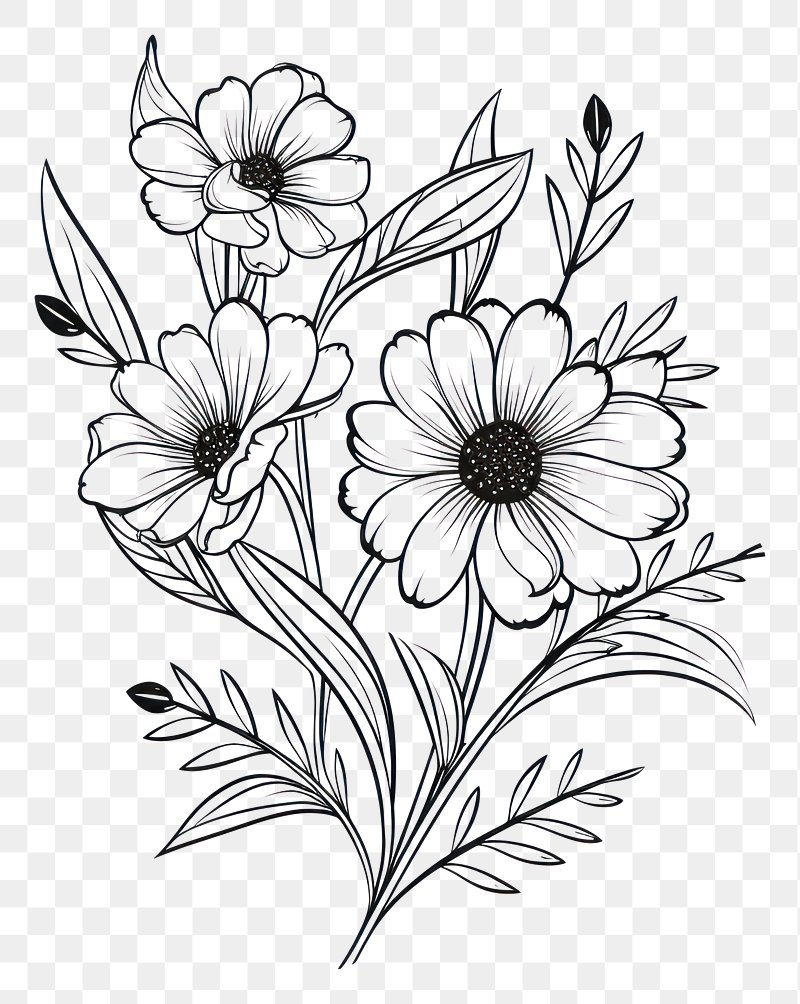 drawings of flowers to color