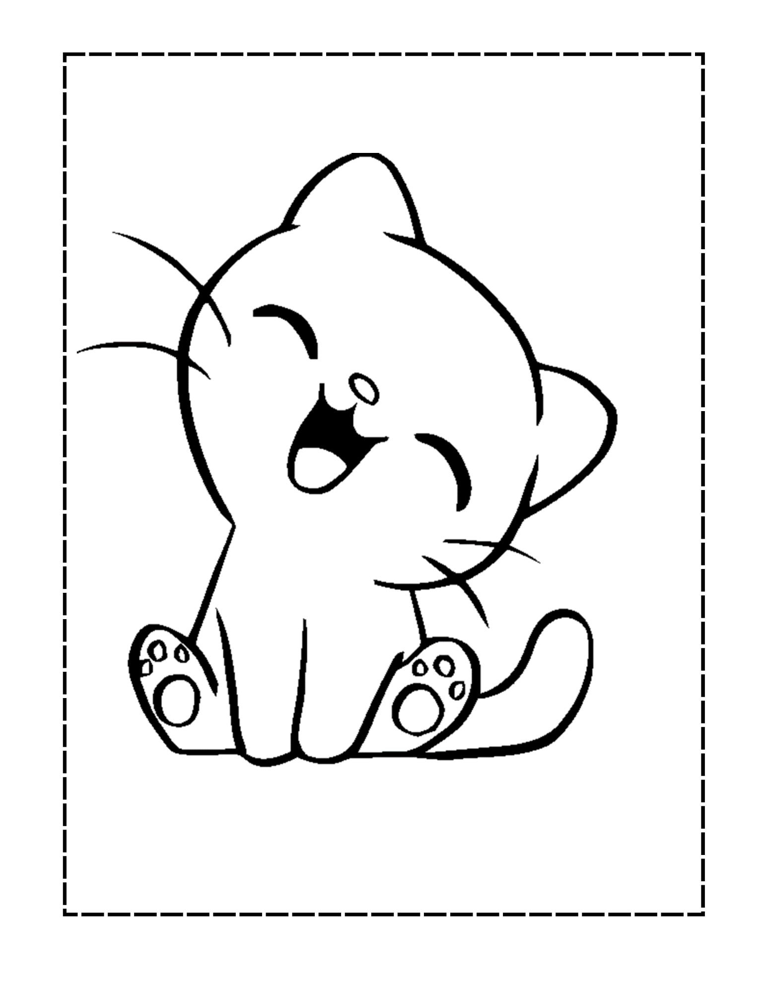 cat coloring pages cute