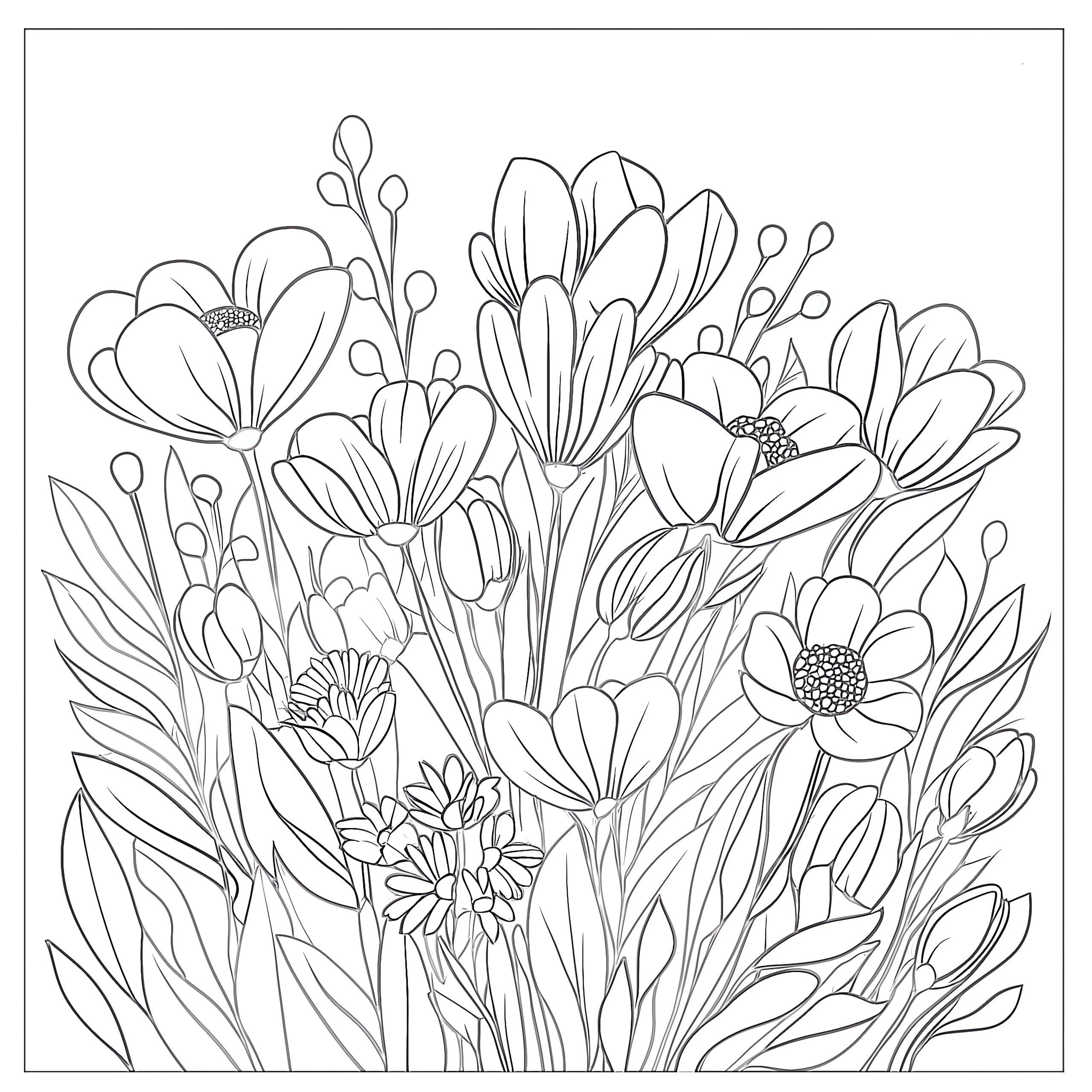 Coloring Page Flower Garden Coloring Pages Mimi Panda