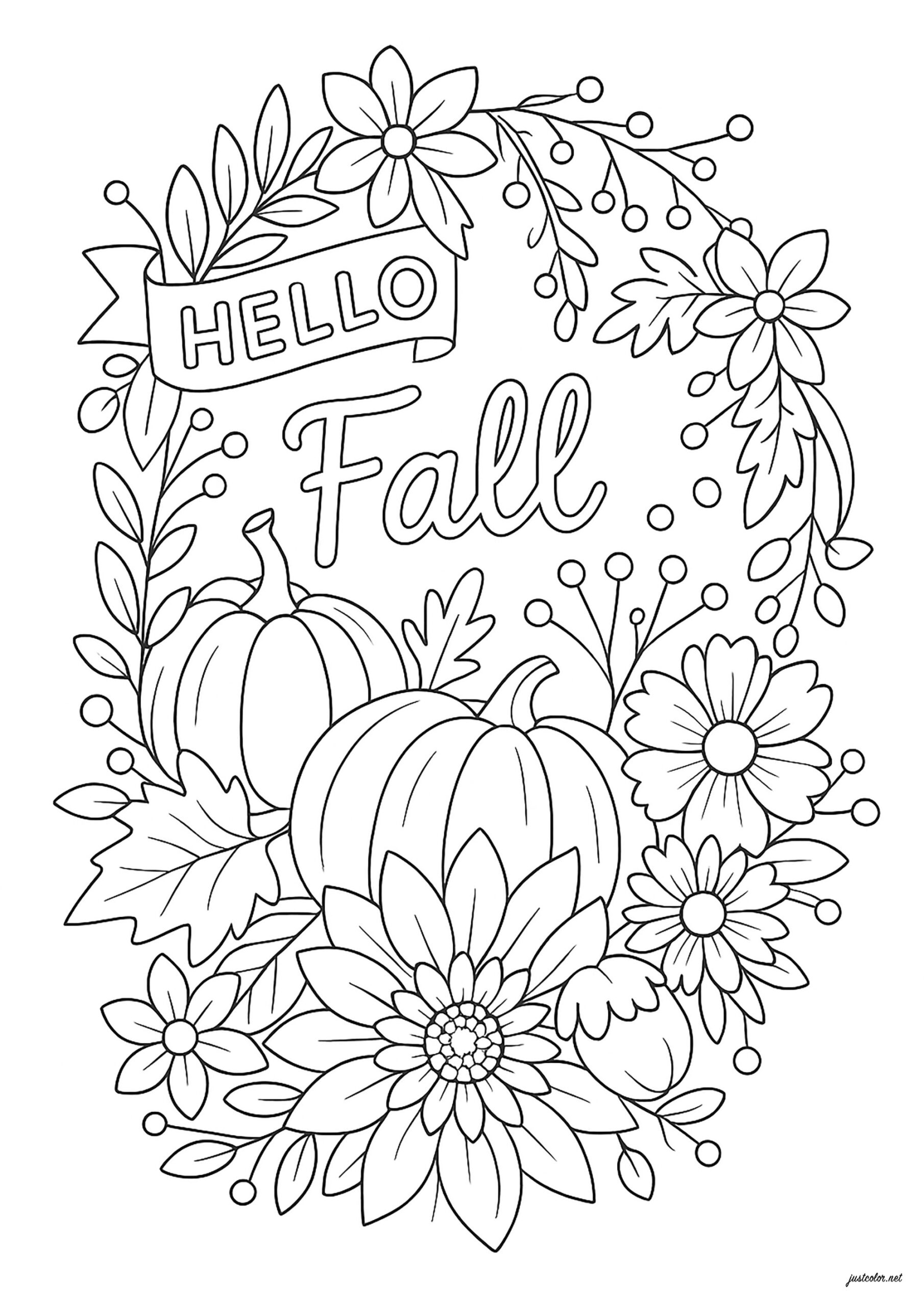 fall coloring pages for kids