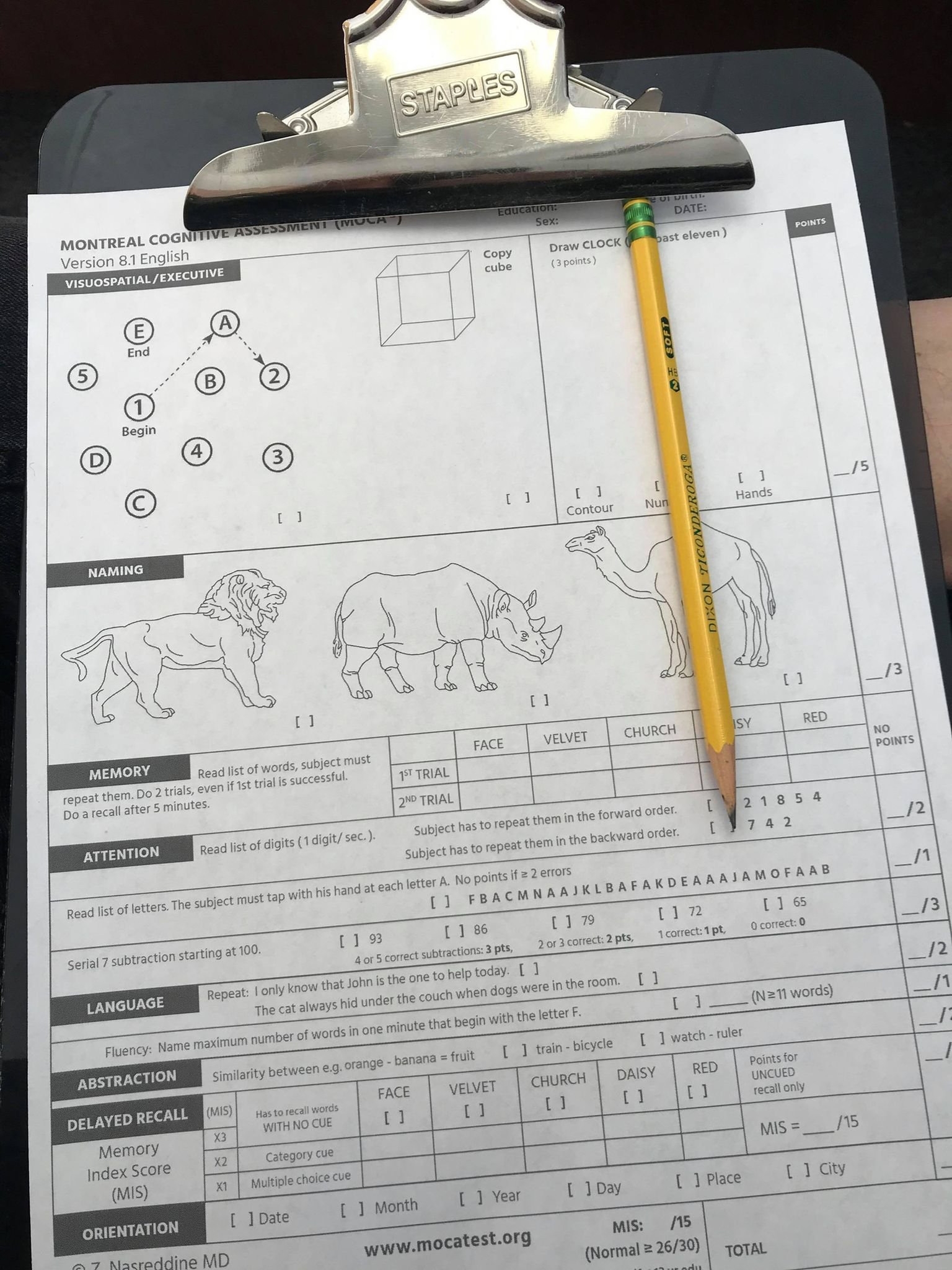 pdf printable moca assessment