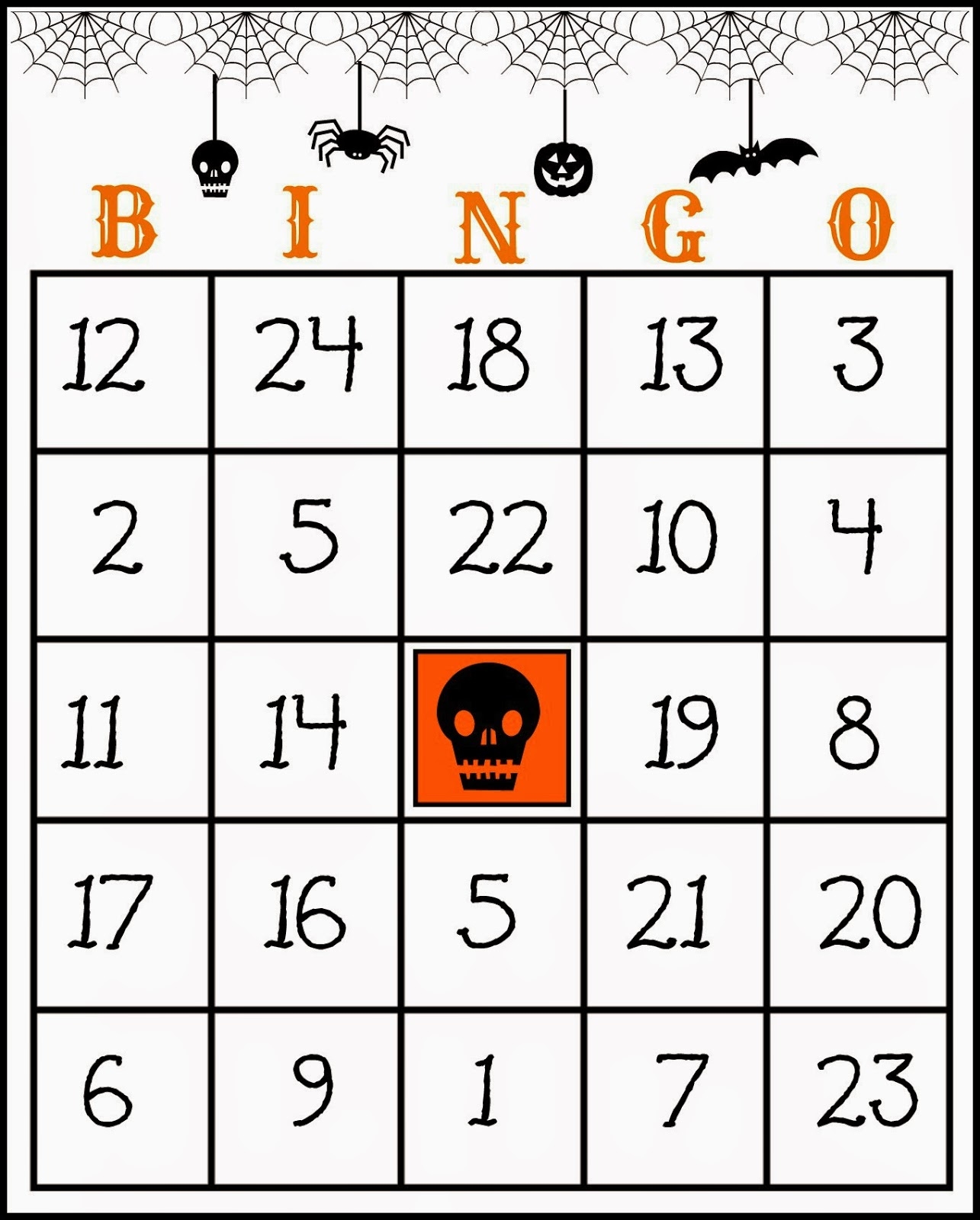 free printable halloween bingo templates