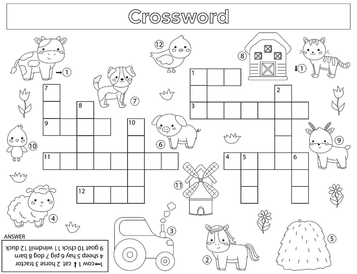 free printable crossword puzzles for kids