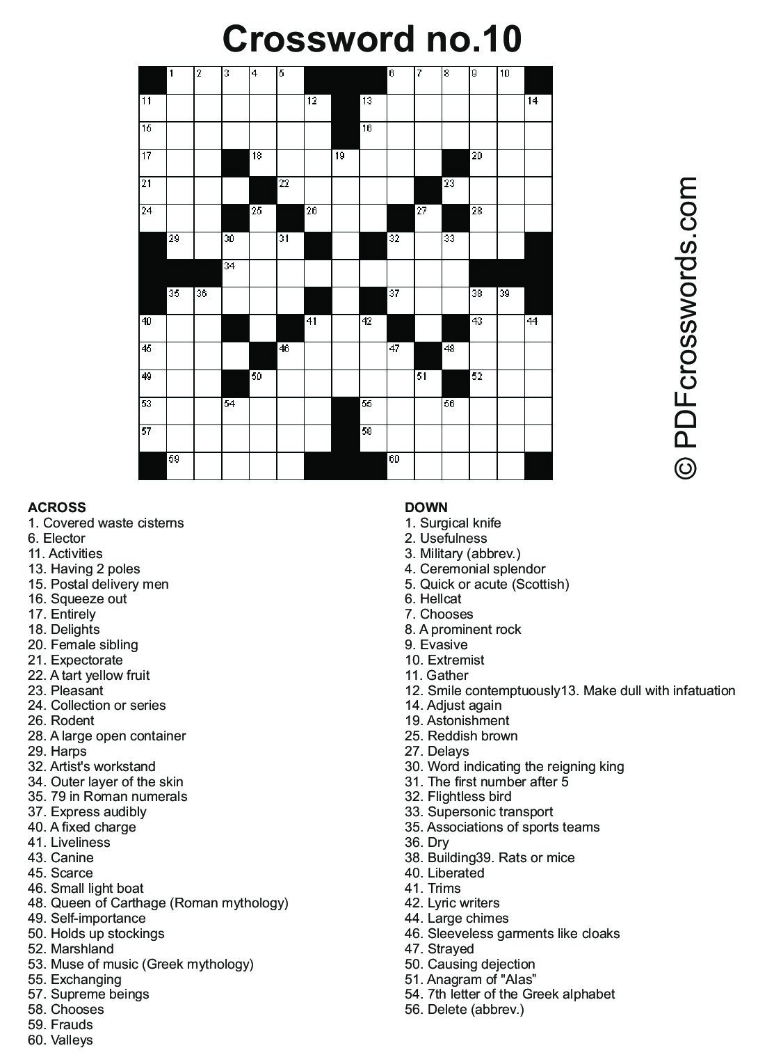 printable crossword puzzles pdf with answers
