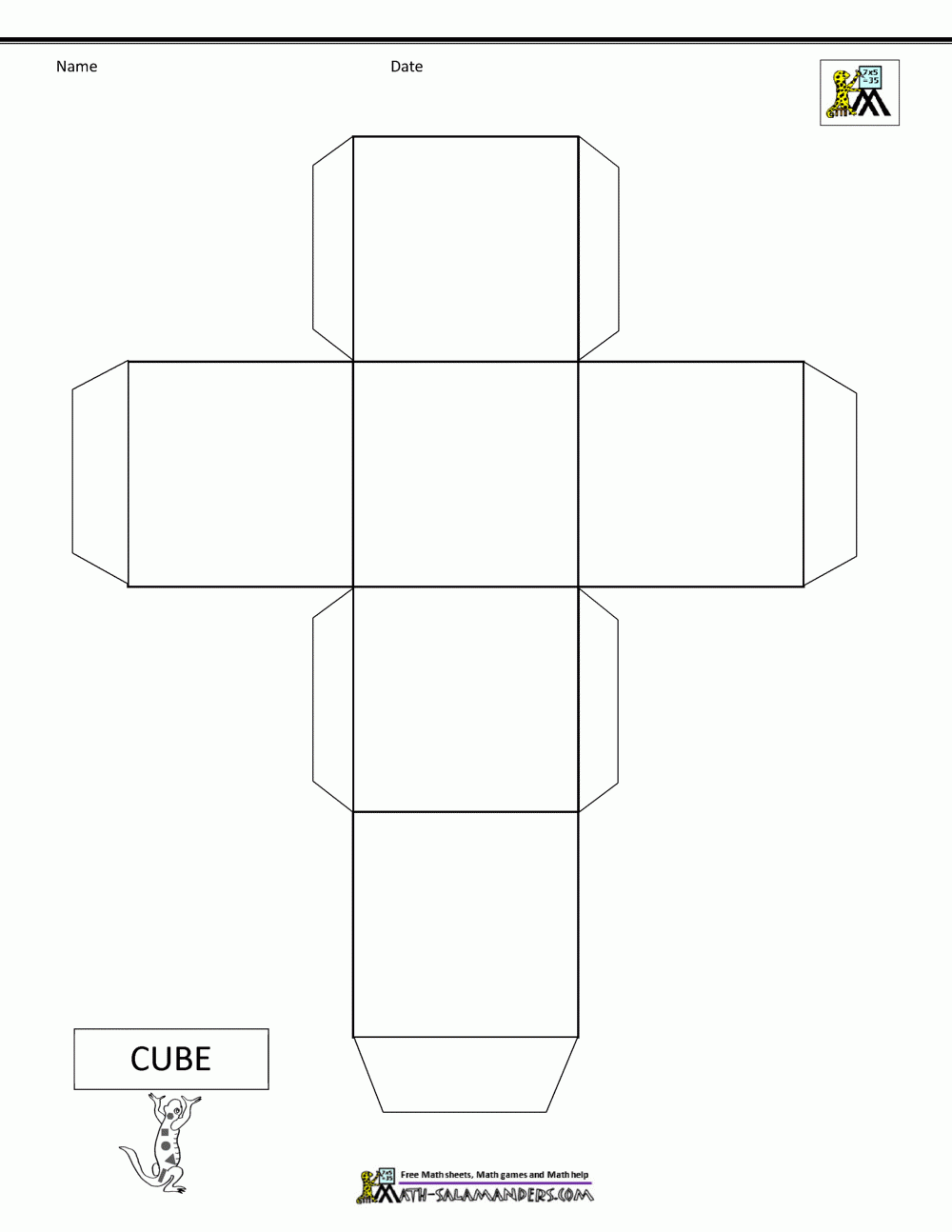 cube shape template printable