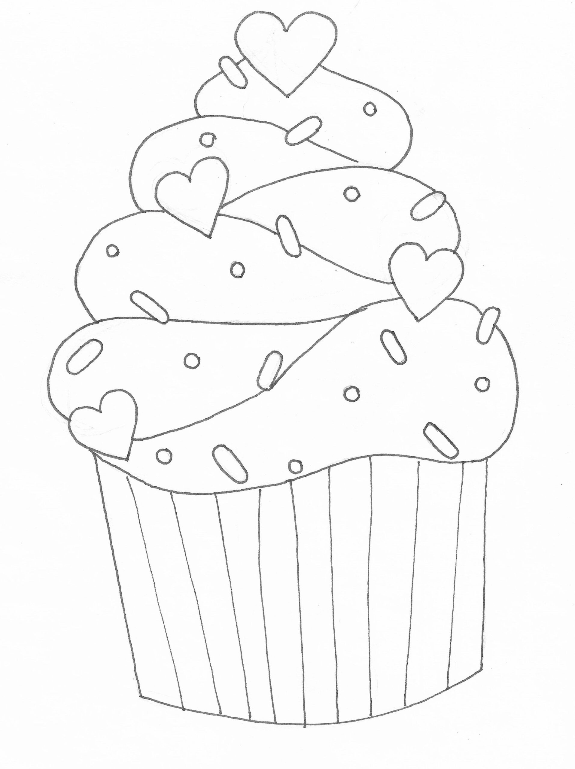cupcake colouring in pages