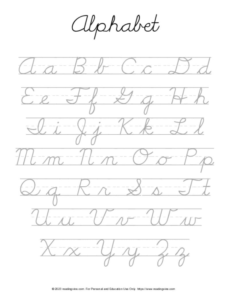 printable cursive practice sheets pdf