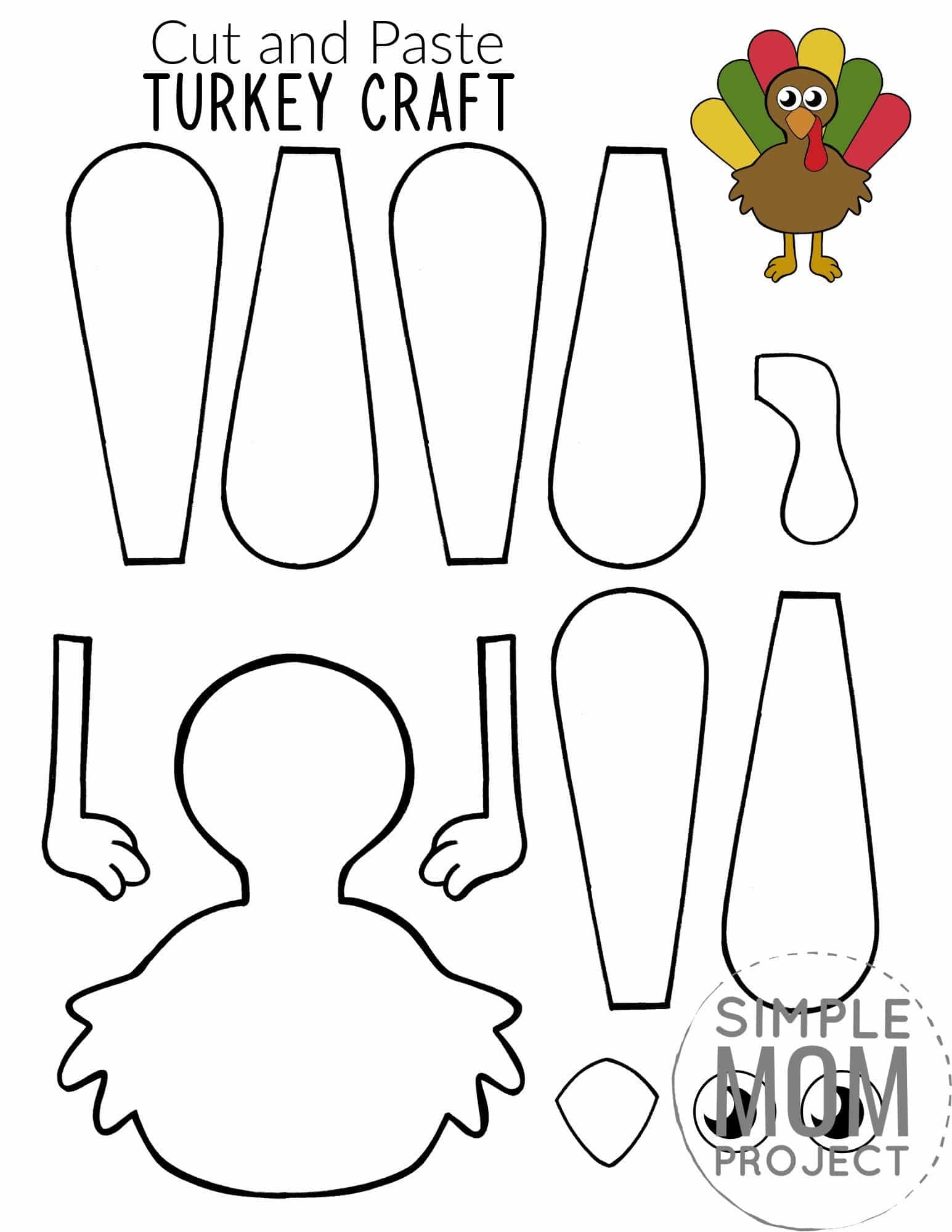 free printable turkey craft template