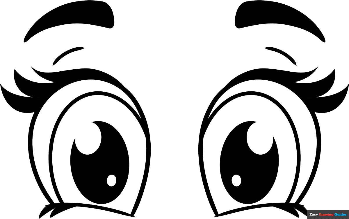 Cute Cartoon Eyes Coloring Page Easy Drawing Guides