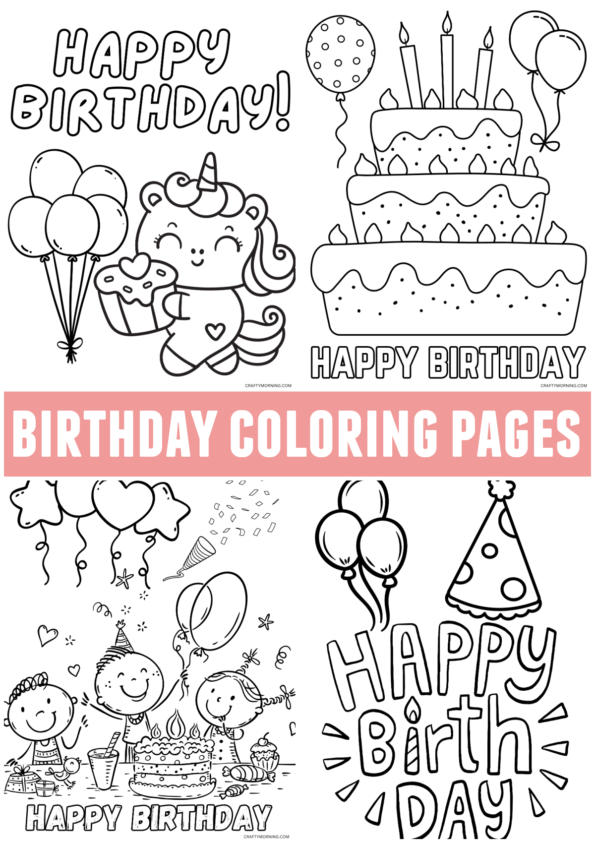 happy birthday printable coloring page