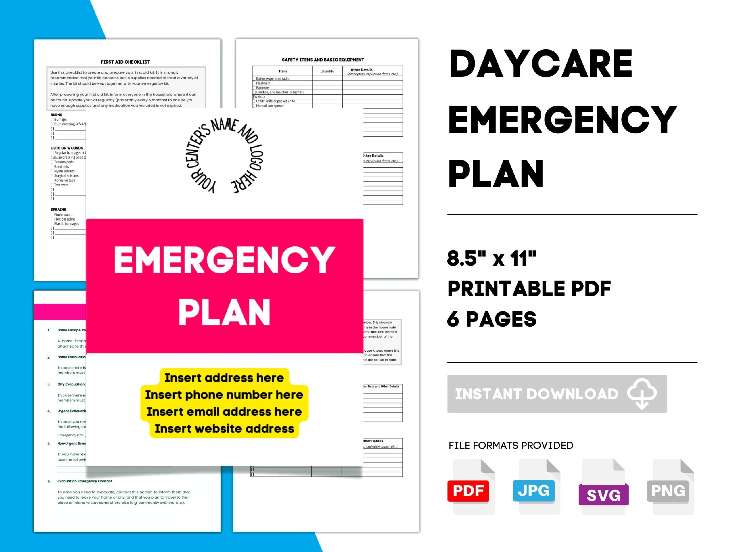 printable daycare emergency preparedness plan template