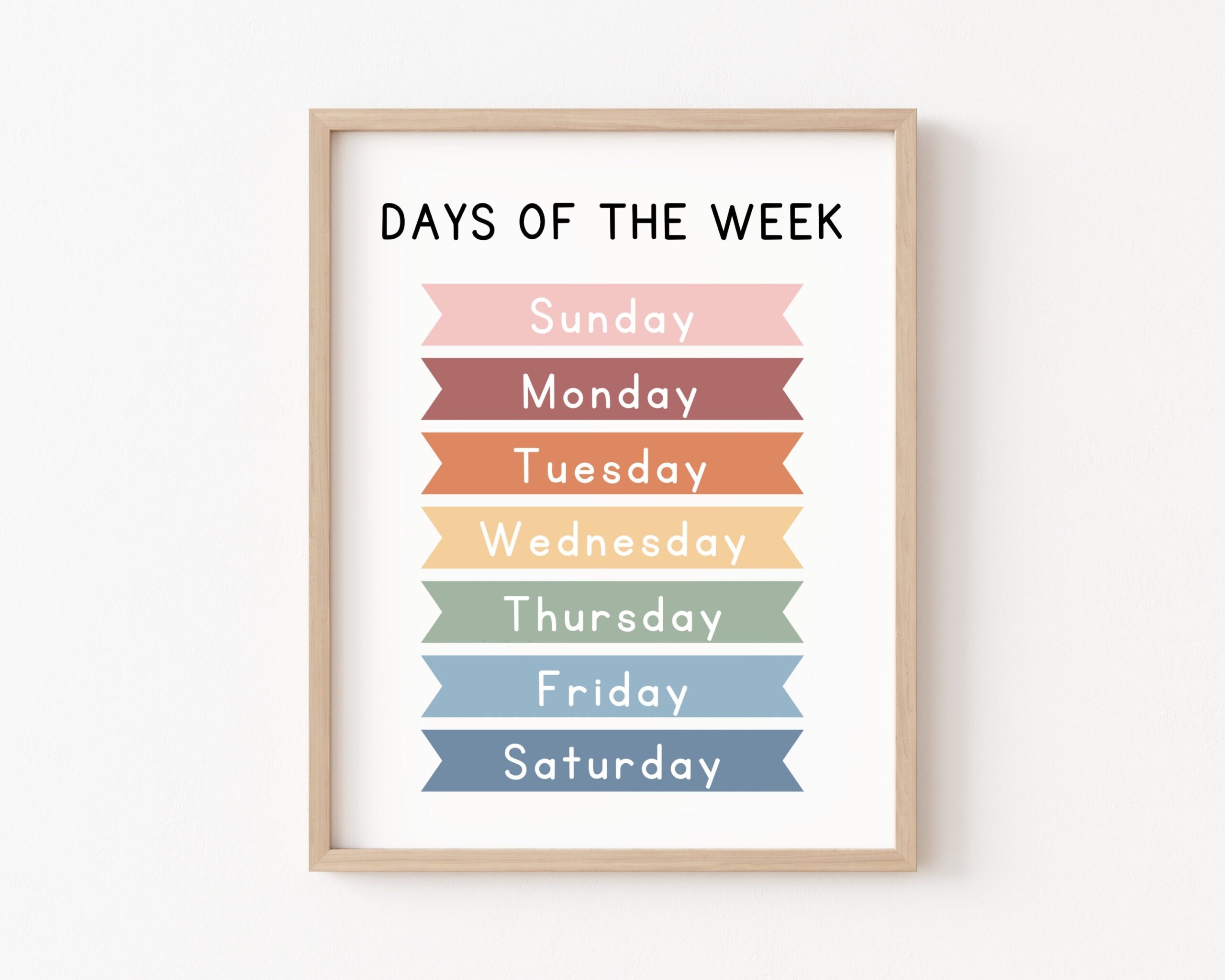 Days Of The Week Printable Educational Posters Montessori Education Classroom Decor Homeschool Resources Kindergarten Preschool Printables Etsy
