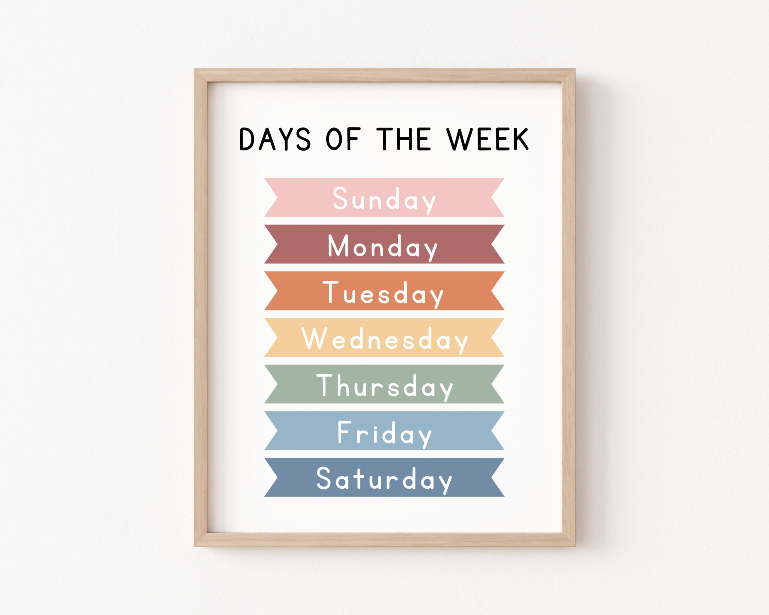 Days Of The Week Printable Educational Posters Montessori Education Classroom Decor Homeschool Resources Kindergarten Preschool Printables Etsy