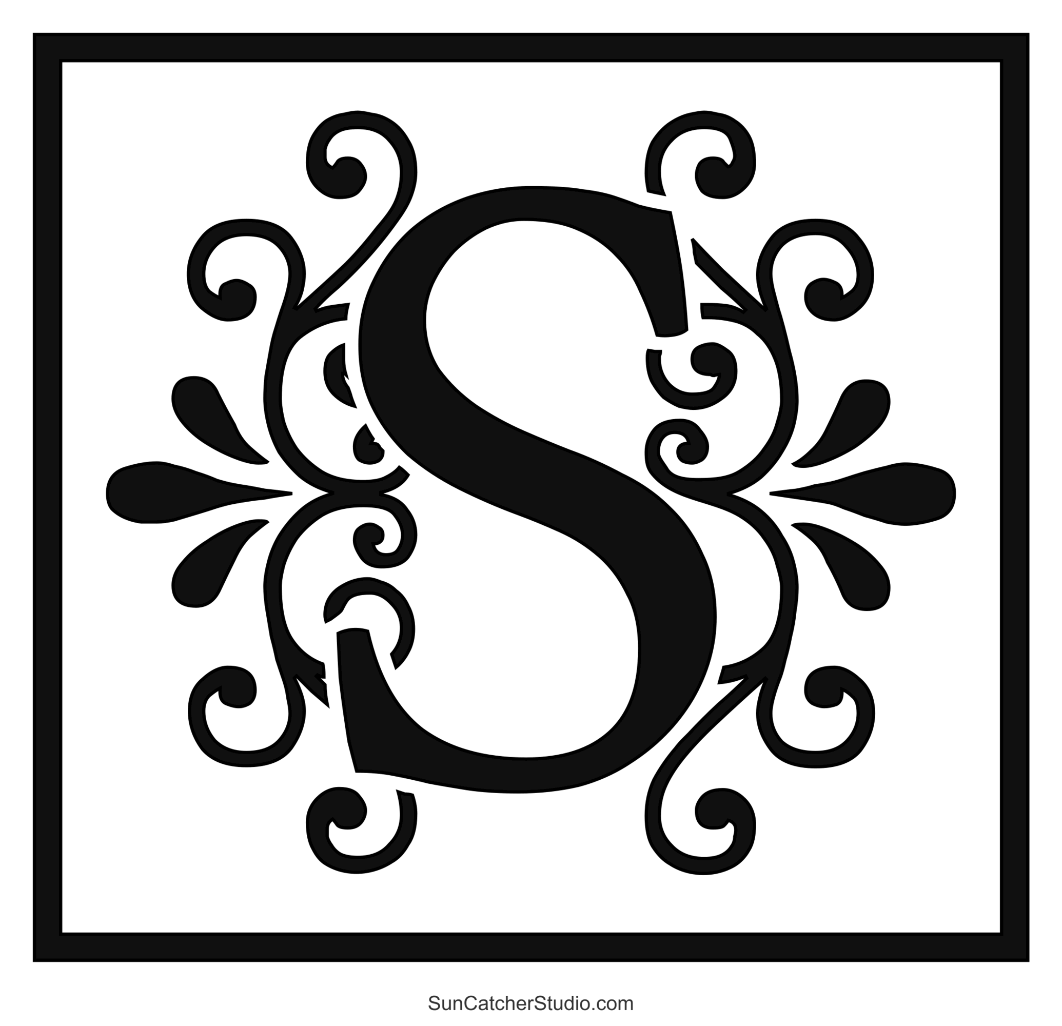 Decorative Letters Large Monogram Ornamental Font Lettering Free Printables Lettering SVG Files Tools Apps