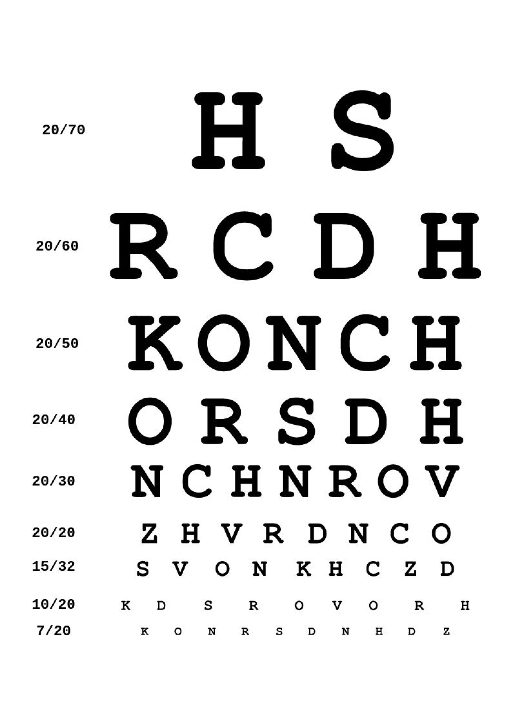 snellen chart printable pdf