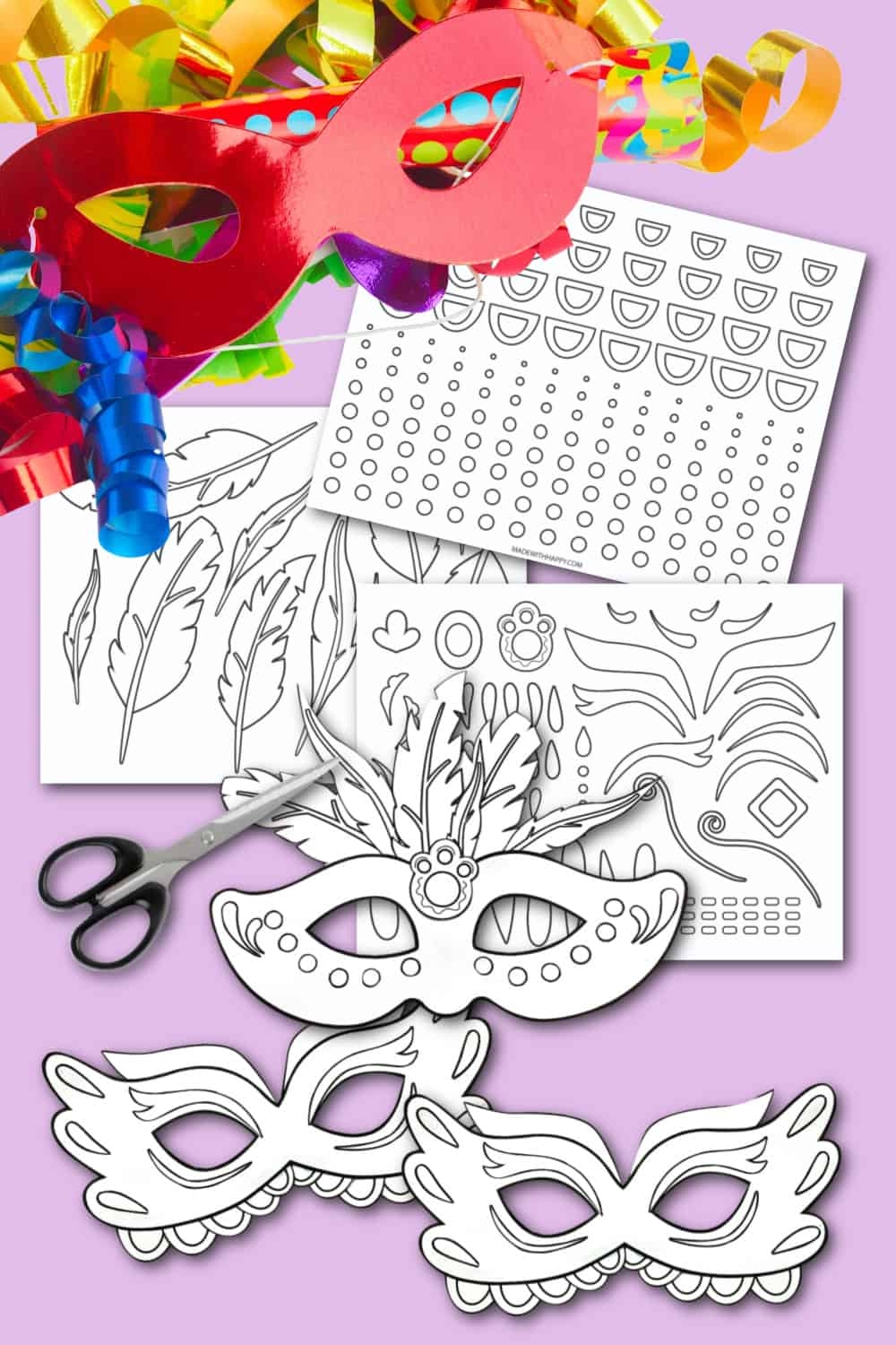 printable mardi gras mask template