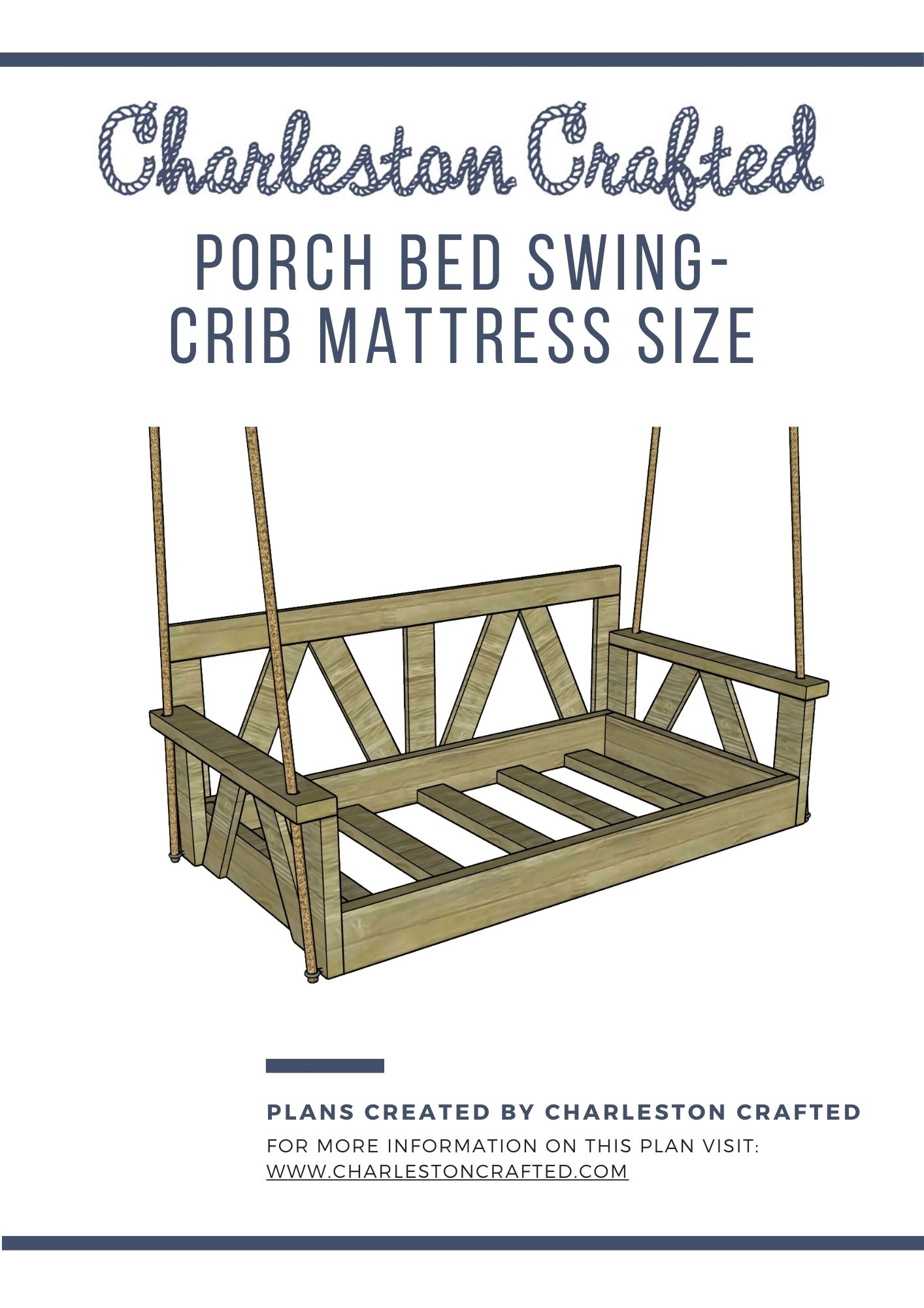 DIY Porch Bed Swing Crib Size Printable PDF Woodworking Plans CharlestonCrafted