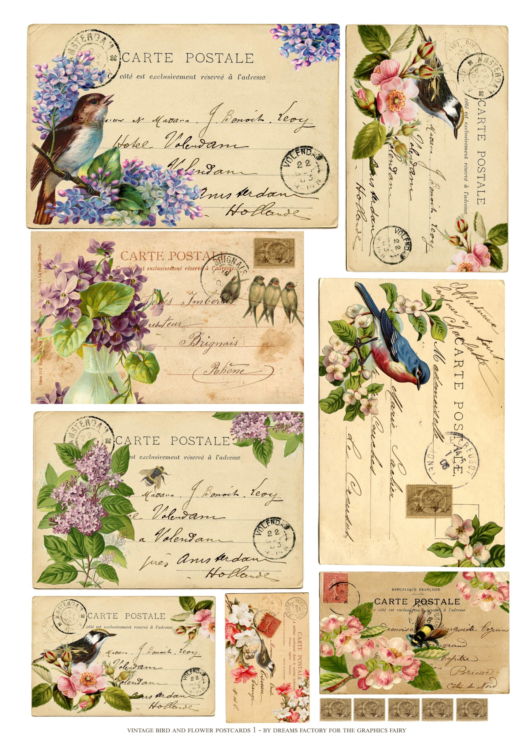 DIY Spring Postcards The Graphics Fairy