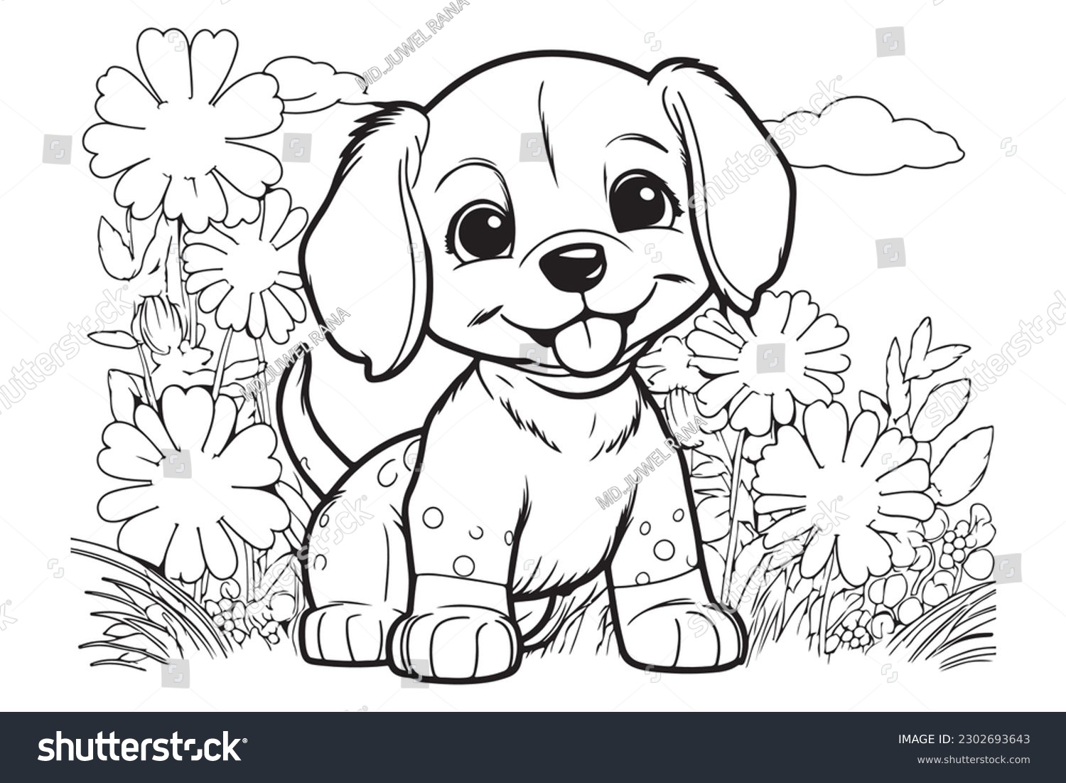 dog coloring book pages