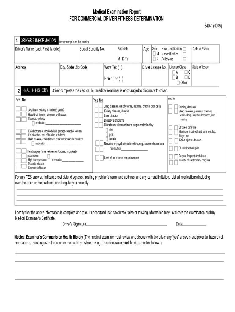 DOT 649 F6045 Form Fill Online Printable Fillable Blank PdfFiller