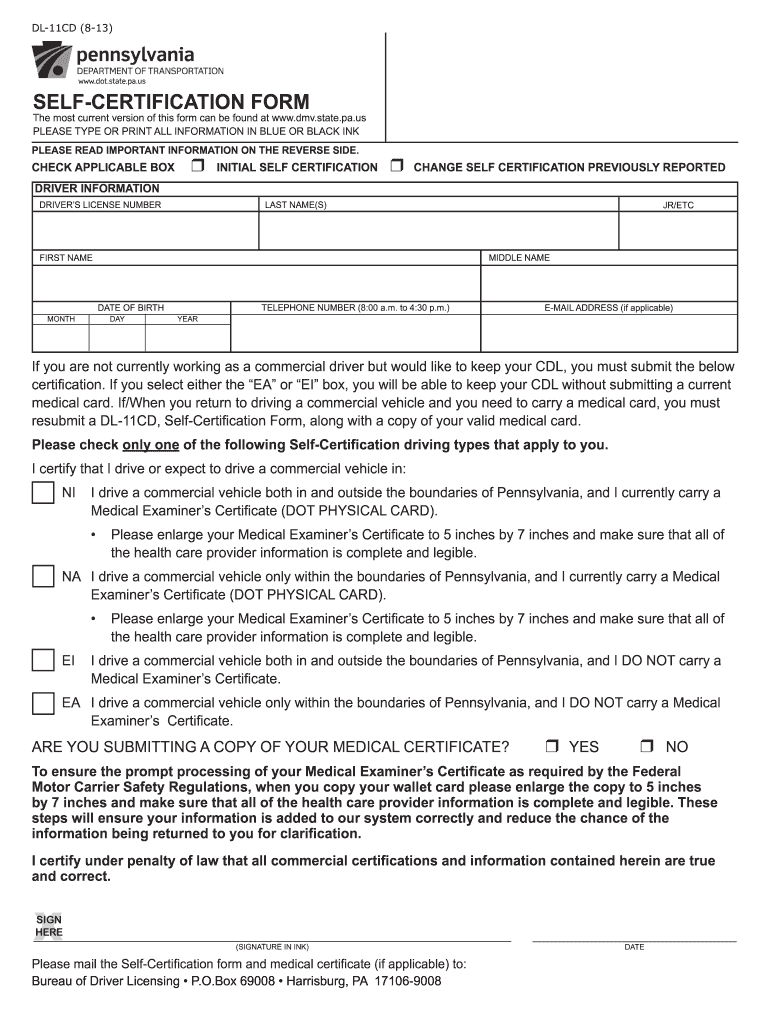 Dot Medical Card Pa Fill Out Sign Online DocHub