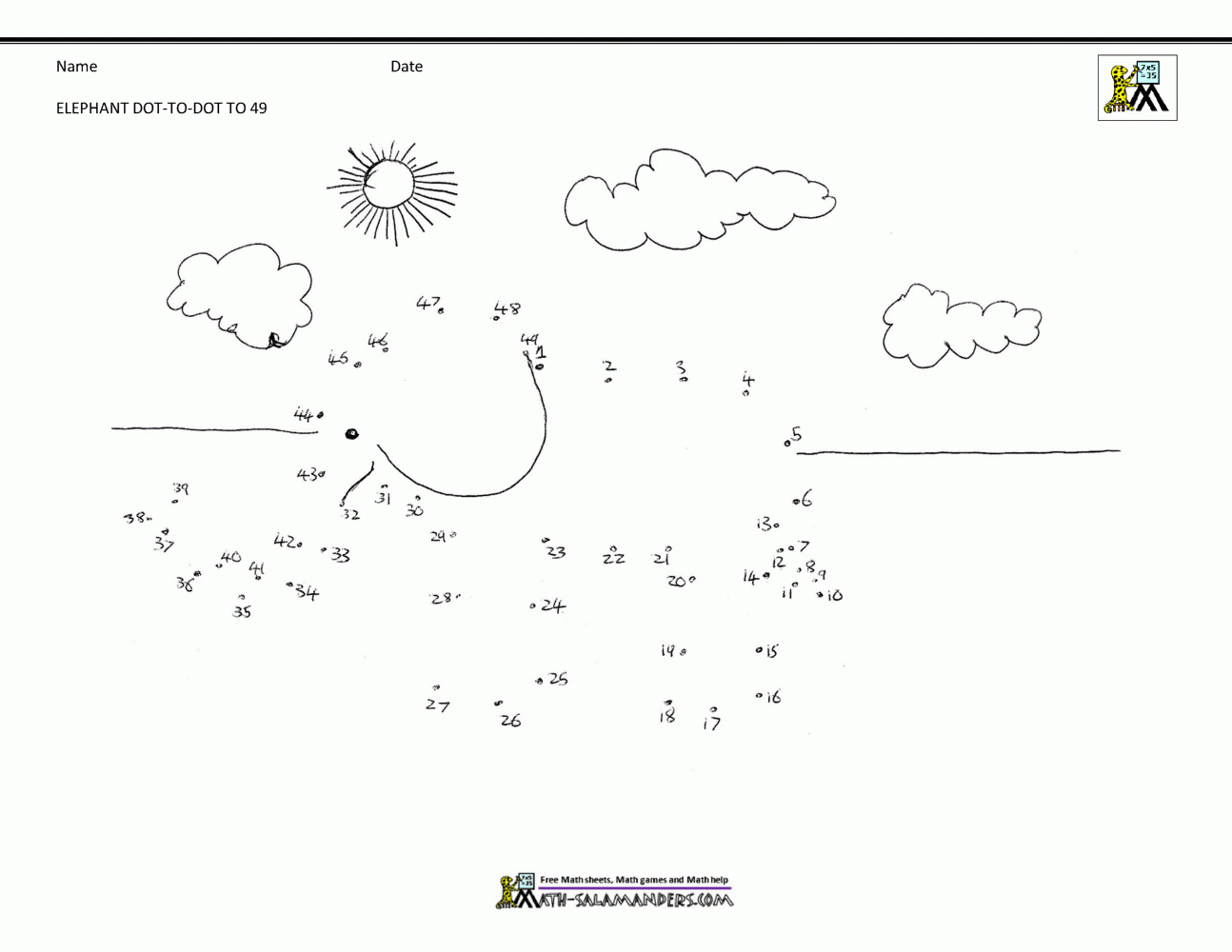 Dot To Dot Printables Up To 50