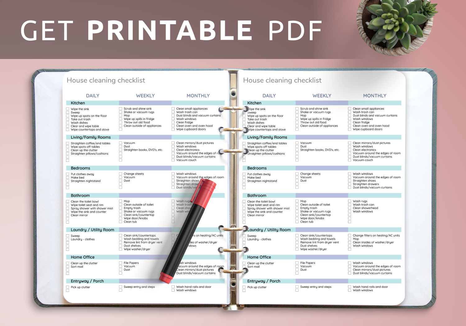 printable house cleaning checklist pdf