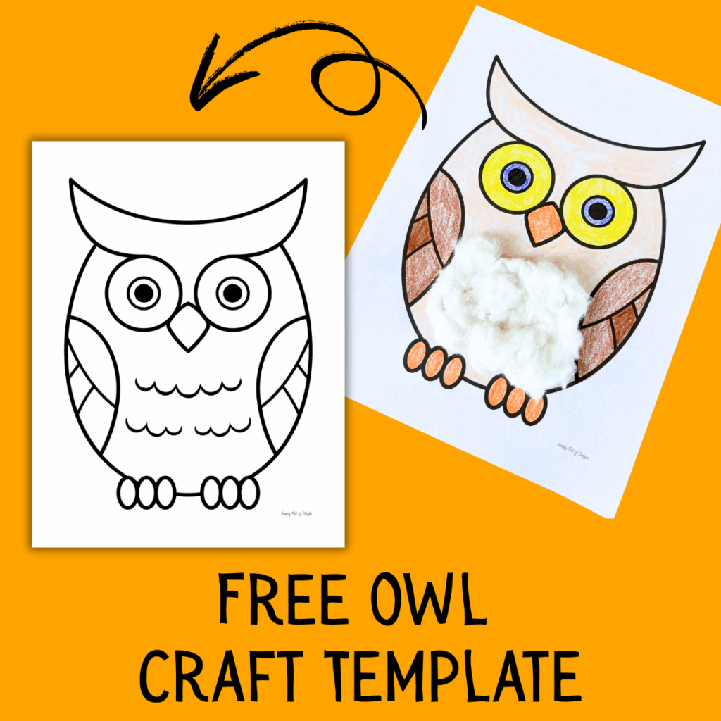 Easy Cotton Ball Owl Craft Free Printable Template Simply Full Of Delight