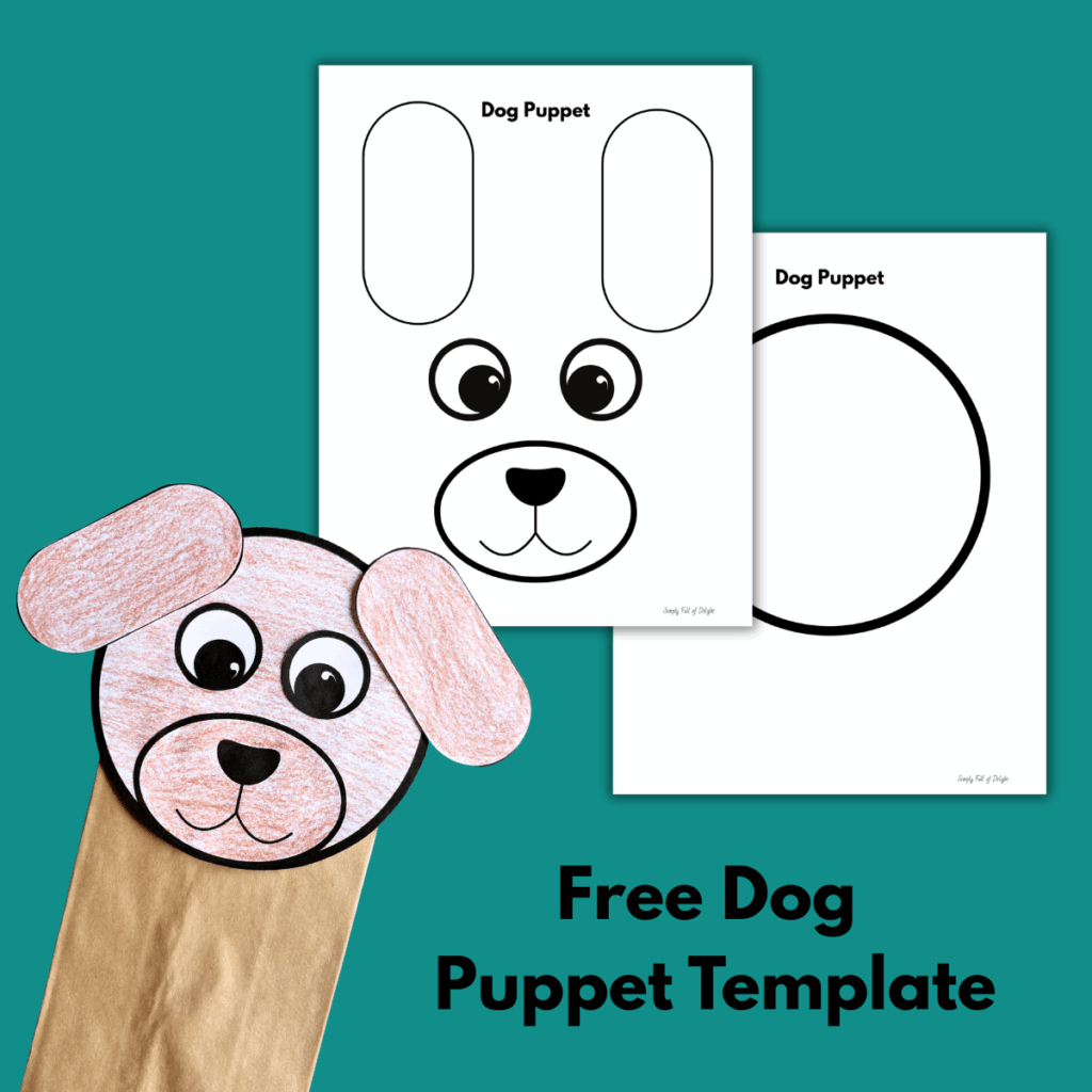 Easy Dog Paper Bag Puppet Free Printable Template Simply Full Of Delight
