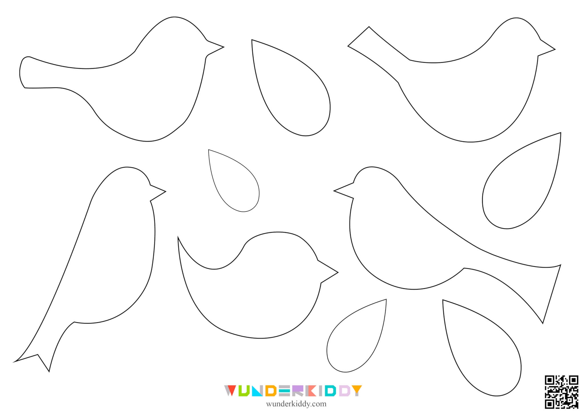 Easy Paper Bird Craft Printable Template For Kindergarten