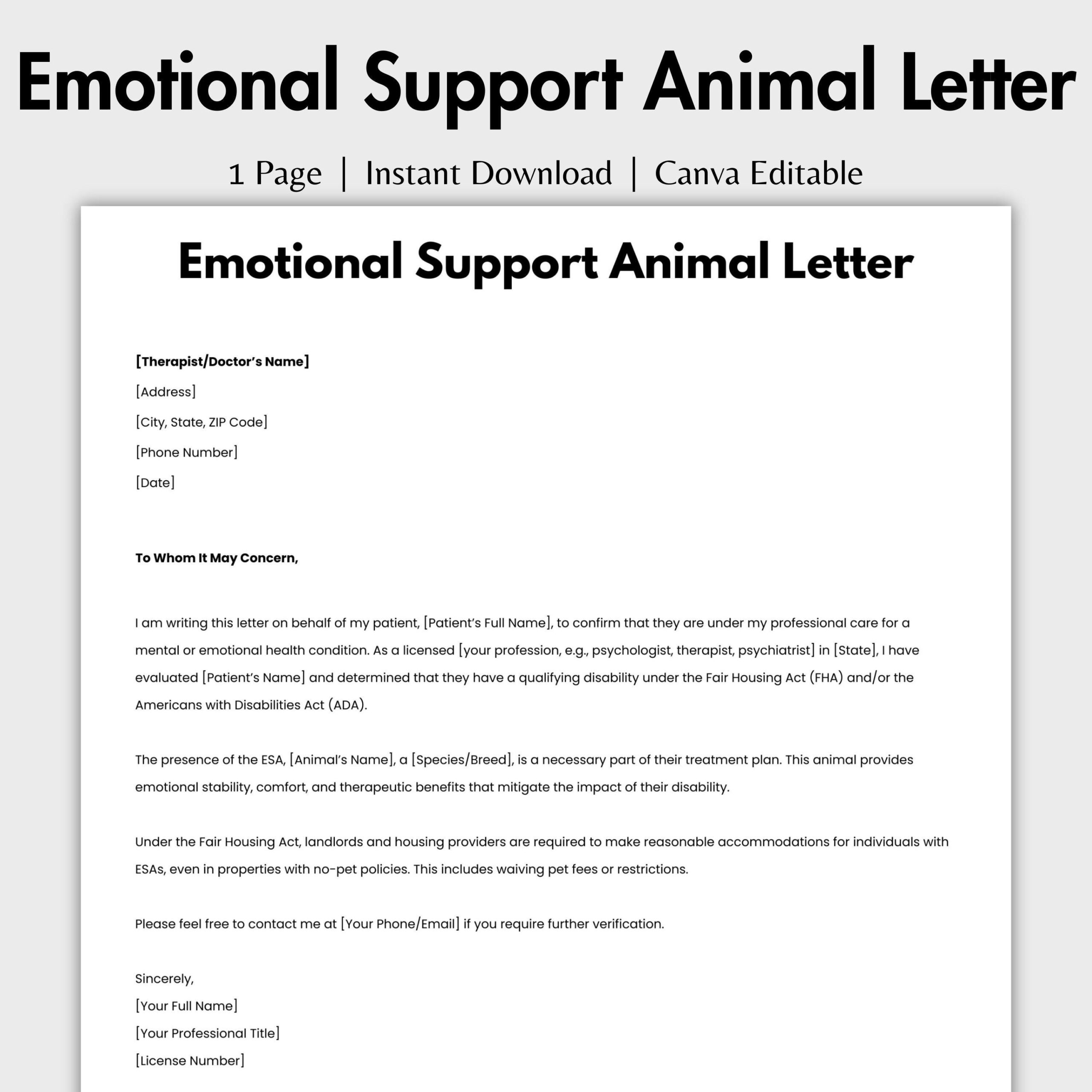 printable esa form pdf