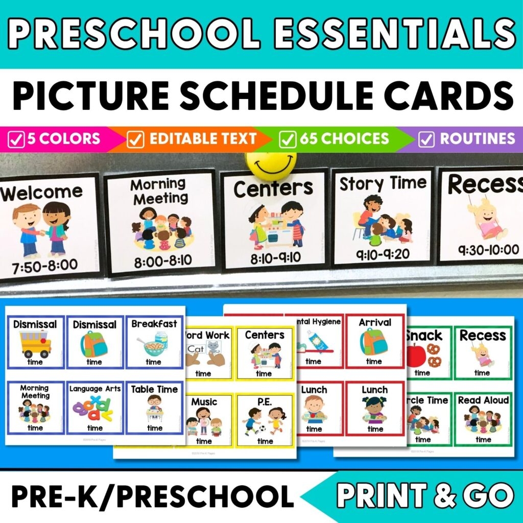 free editable preschool schedule printable