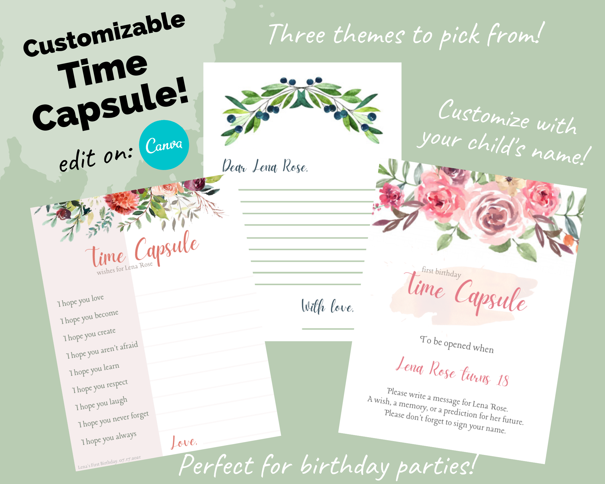 free printable time capsule template