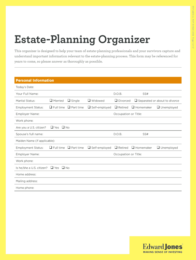 EdwardJones EST 4435 A Form Fill Online Printable Fillable Blank PdfFiller