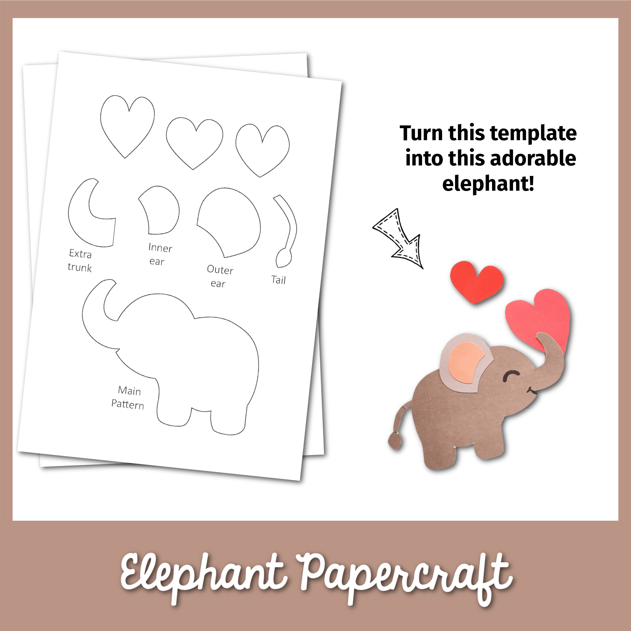 Elephant Papercraft Frosting And Glue Easy Crafts Games Recipes And Fun