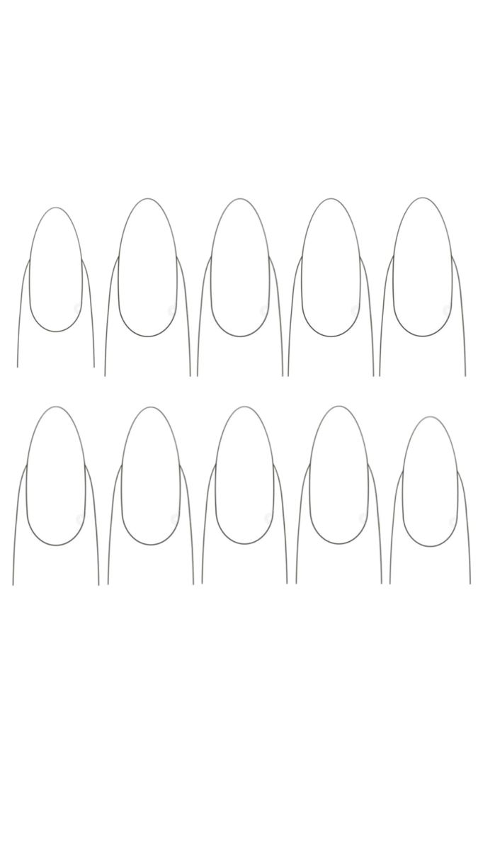 Empty Almond Nail Stencils Templates Diy Nails Easy Nail Designs