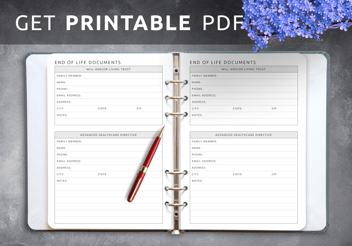 printable end of life checklist pdf