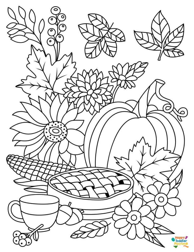 preschool fall coloring pages