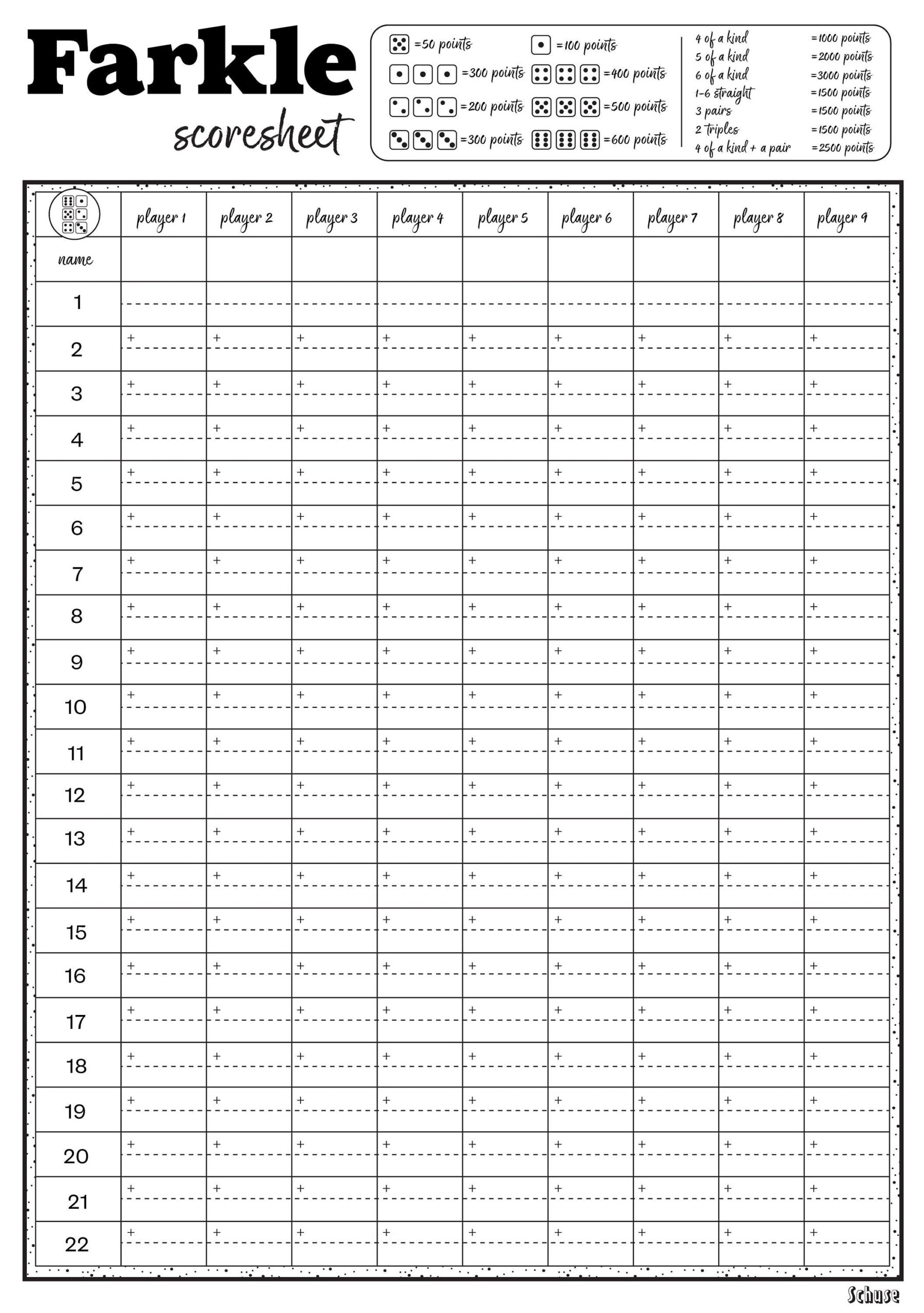 Farkle Score Pad Template Math Love Free Printable Farkle Score Sheet Sheet PDF